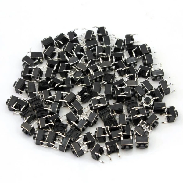 100pcs/lot Mini Micro Momentary Tactile Push Button Switch 6*6*5mm 4 Pin ON/OFF Keys Button DIP 6x6x5mm